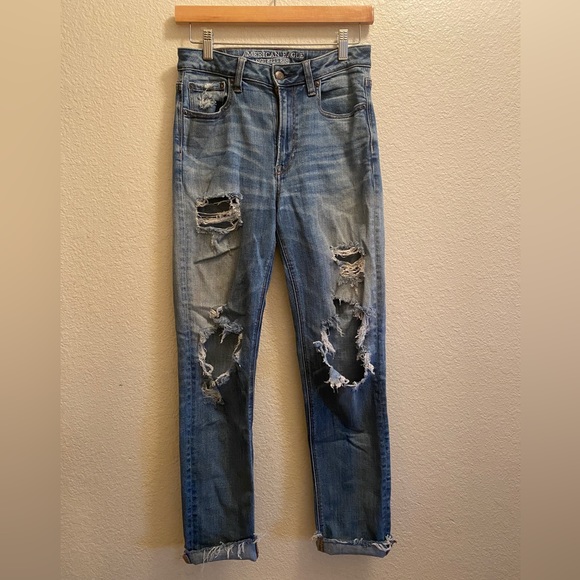 American Eagle Vintage Hi-Rise Slim Distressed Jeans - Picture 1 of 6